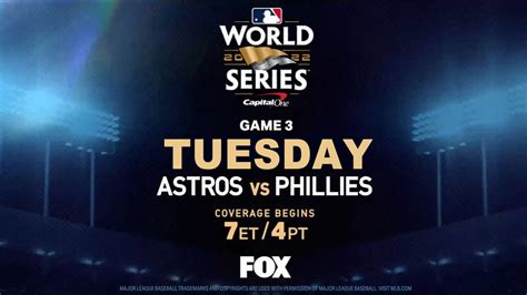 World Series game 3 airs tonight on FOX: Schedule updated