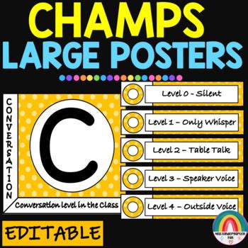 EDITABLE CHAMPS Posters Large | CHAMPS Classroom Management Posters