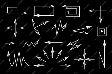 Premium Vector | White vector arrows set on black background various ...