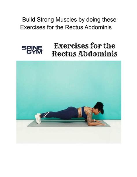 Build Strong Muscles By Doing These Exercises For The Rectus Abdominis By Spinegym Issuu