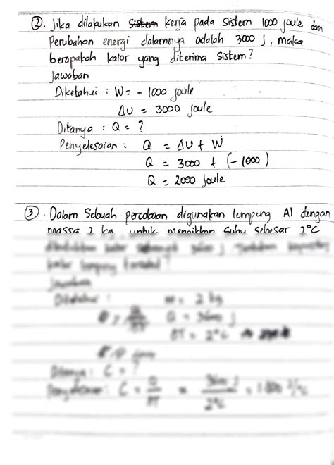 Solution Contoh Soal Hukum Termodinamika Dan Kapasitas Kalor Studypool