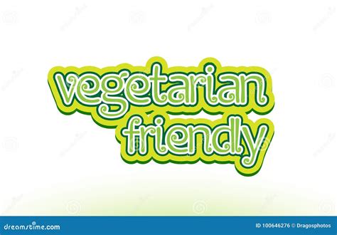 Vegetarian Friendly Word Text Logo Icon Typography Design Stock Vector