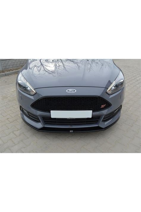 Maxton Design Spoiler Pod Přední Nárazník Ver 2 Pro Ford Focus St Mk3 Facelift Carbon Look