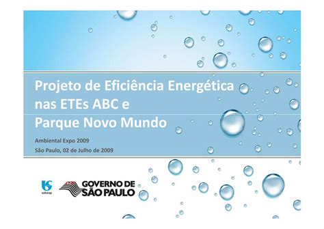 Pdf Projeto De Eficiência Energética Nas Etes Abc E Parque · Uso De Energia Elétrica Na