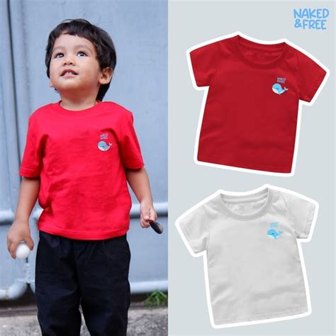 Jual Naked Free Baju Kaos Kemerdekaan Merah Putih Anak Tbasic Nafwhal Bahan Cotton Combed S