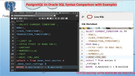 Postgresql Vs Oracle Query Differences With Examples Migration Issue