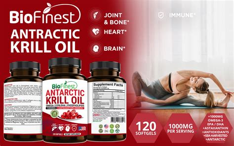 Biofinest Antarctic Krill Oil 1000mg Supplement EPA DHA Omega 3