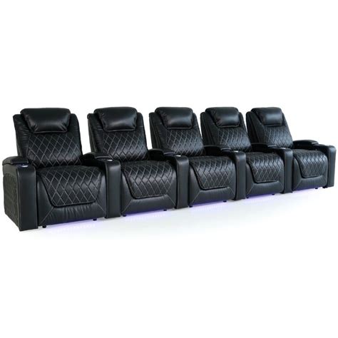 Valencia Theater Seating Oslo 169'' Wide Genuine Leather Power Recliner ...