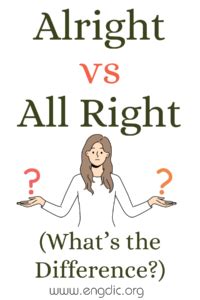 Alright Vs All Right What S The Difference EngDic