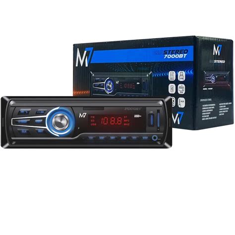 R Dio Automotivo Bluetooth Som De Carro Mp Usb Sd Aux Din Jr Som