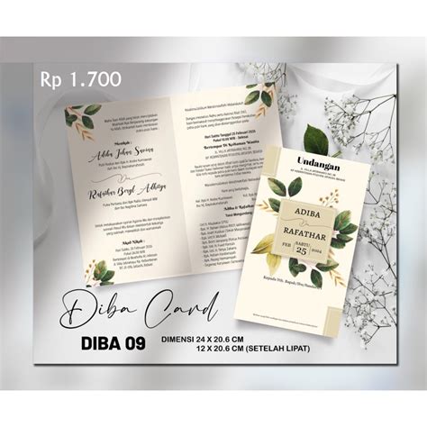 Jual Undangan Pernikahan Wedding Invitation Diba 009 Shopee Indonesia