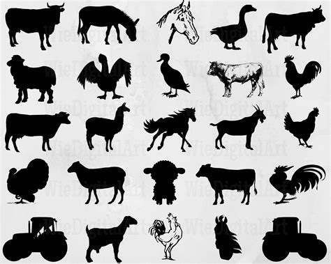 Farm Animal Svg Farm Animal Silhouette Farm Animal Svg Bundle Farm ...