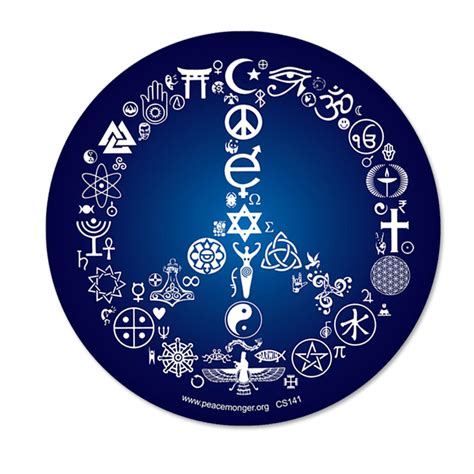 Cs141 Coexist Peace Symbol Mosaic Interfaith Mythology Religion Science Decal Bumper Sticker