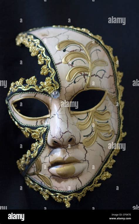 Venetian Carnival Mask On Black Background Stock Photo Alamy