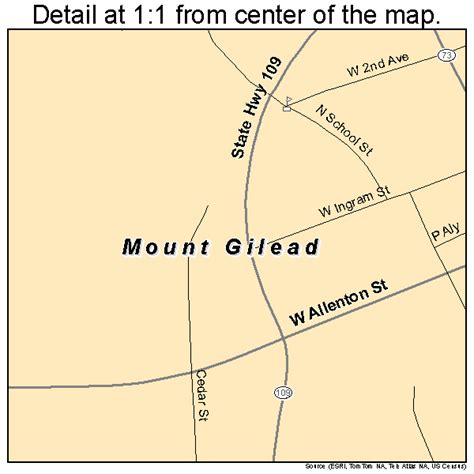 Mount Gilead North Carolina Street Map 3744900