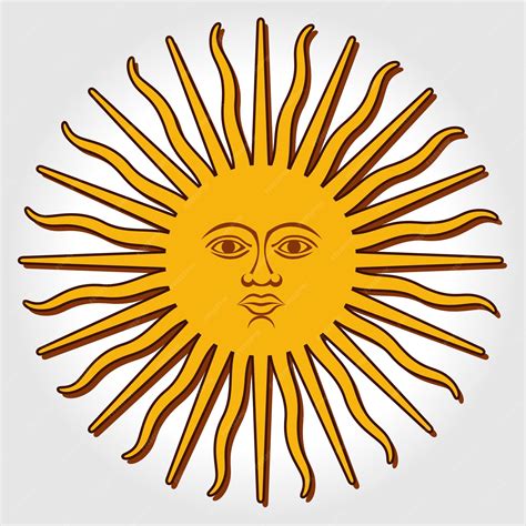 El Dios Sol Inca Inti Sol De Mayo Bandera Argentina Aislado Sobre Fondo