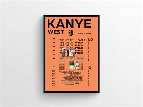 Kanye West Poster The Life Of Pablo Poster Kanye West The Etsy