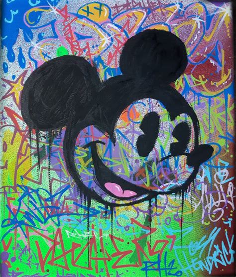 Mickey Mouse Graffiti Mixed-media painting by Ross Hendrick | Artfinder