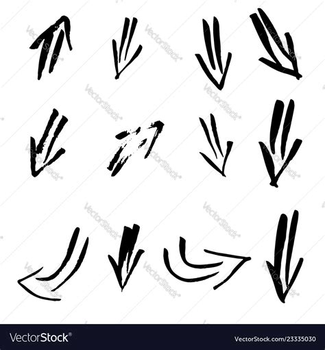 Set Of Grunge Arrows Royalty Free Vector Image