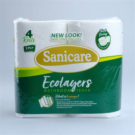 Sanicare Bathroom Tissue 3ply Ecolayer 600 Sheets 4 Rolls Shopee