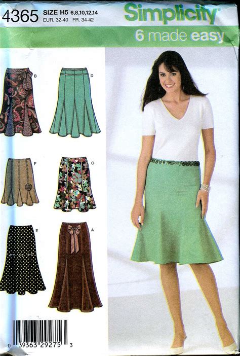 Simplicity 4365 Fit And Flare Skirt Pattern Uncut