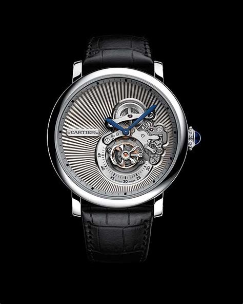 Replica Rotonde De Cartier Flying Tourbillon Reversed Dial Watch Hands