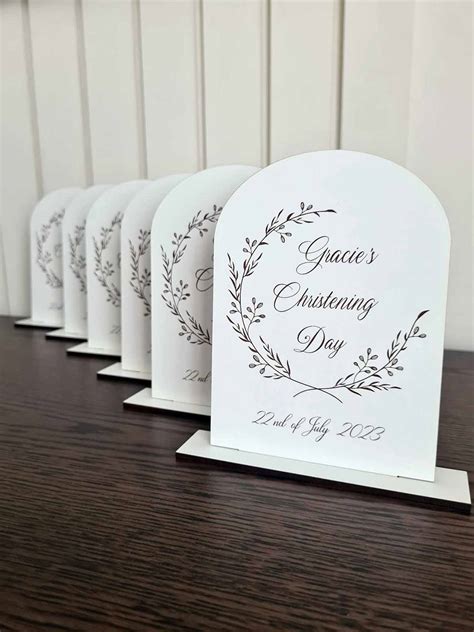 Wooden table signs for Christening/Wedding - AYA Design