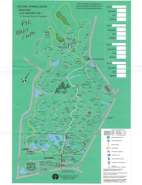 Map of Spring Grove Cemetery – Patrick and Stephanie