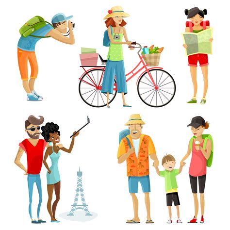 Traveling People Cartoon Set 477237 Vector Art At Vecteezy