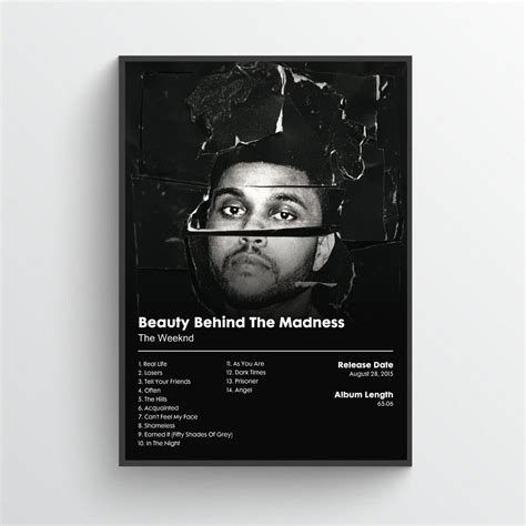 The Weeknd - Beauty Behind the Madness - Album Poster - Etsy UK