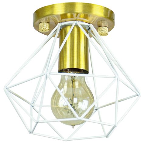 Lustre Aramado Diamante Majestoso Redondo Branco Dourado Elo