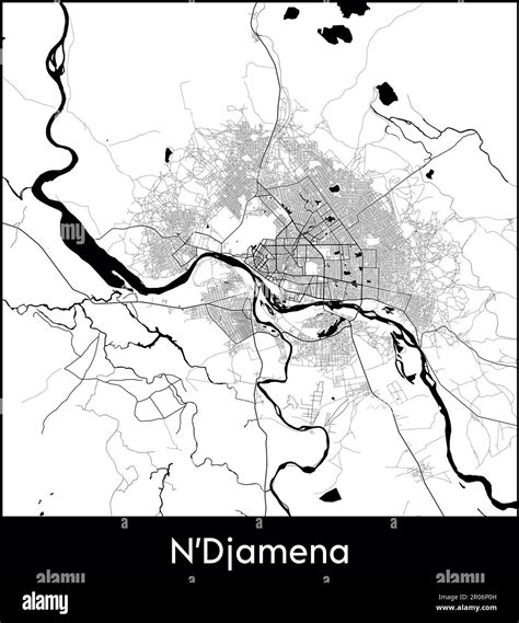 City Map Africa Chad N Djamena vector illustration Stock Vector Image ...