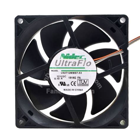 Nidec U92T12MMB7 53 DC 12V 0 10A 2 Wires 3 Wires Axial Cooling Fan