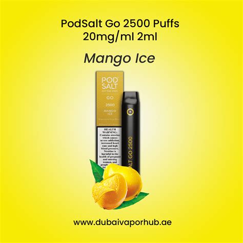 Pod Salt Go Mango Ice Disposable Device 2500 Pfs Dubai Vapor Hub