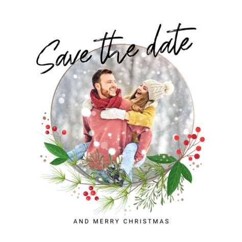 Hippe Save The Date Kerstkaart Met Foto En Afgeronde Vlakken