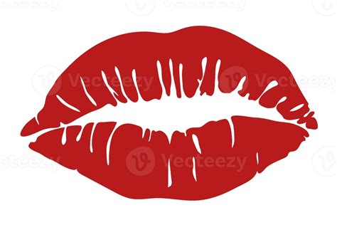 Female Sensual Lip Print Isolated Realistic Image Air Kiss Red