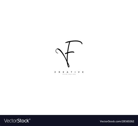 Letter f logo manual elegant minimalism signature Vector Image