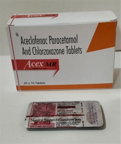 Acex Mr TABLET Aceclofenac Paracetamol Chlorzoxazone Tablets At 180