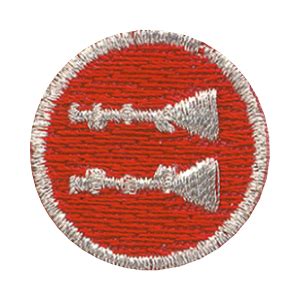 Oherron Premier Emblem Fire Rank Insignia Parallel Bugle Red Silver