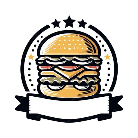 Premium Vector Creative Burger Logo Cartoon Vector Illustration Ideal