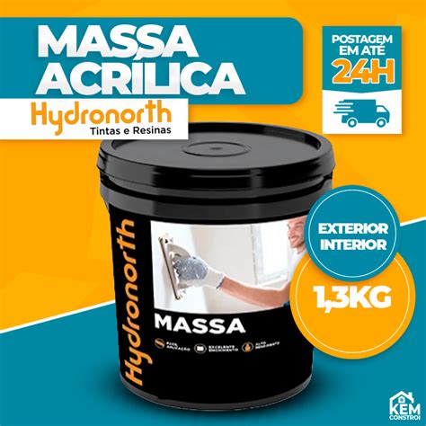 Massa Acrilica Parede Externa - Massa Acrílica Premium 1,3kg Parede Interna Externa Acabamento Secagem ...