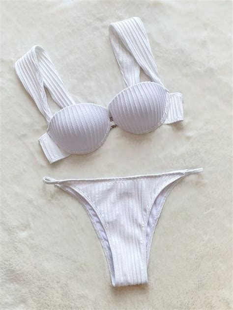Xuanlang Sexy Bikini White Underwear Bikini Swimwear Shell Beachwear And Swimsuit Girls