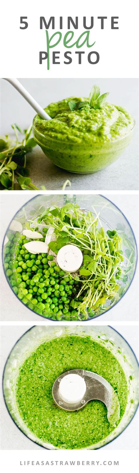 5 Minute Pea Pesto Recipe Food Processor Recipes Food Creamy