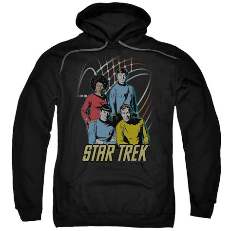 Star Trek TV Kirk Spock McCoy Uhura Warp Factor 4 Adult Pull Over