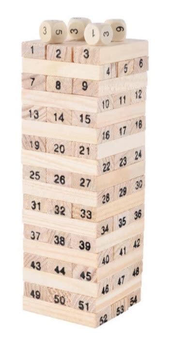 Juego Jenga Con Númerosmaderaniños Inteligencia Con Dados Mercadolibre