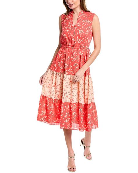 Anne Klein Tiered Midi Dress Lyst