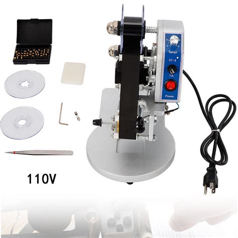 Miumaeov DY 8 Manual Hot Stamping Date Code Printer 110V 1 3 Row Hot Stamp Printer Ribbon Coding