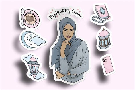 Printable Hijabi Sticker Muslimah Stickers Shades Of Muslimah Etsy