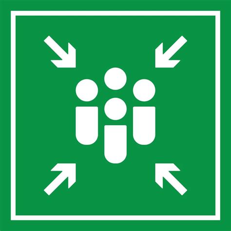 Emergency Evacuation Assembly Point Sign Vector Art At Vecteezy