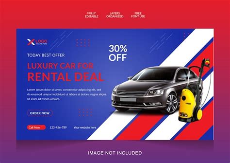 Premium Vector | Modern rent car company landing page design template